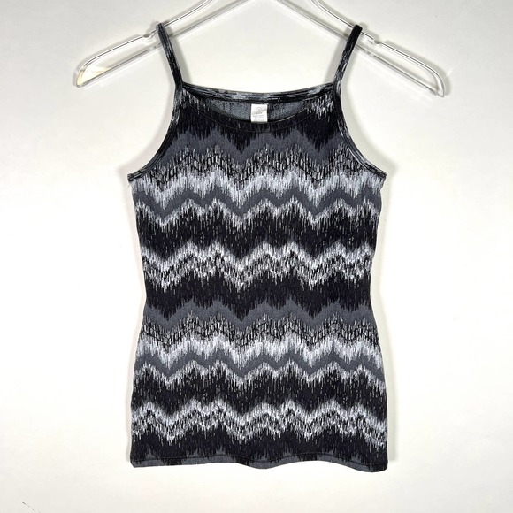 Ivivva by Lululemon Girl's Tank Top Sz 12 Striped Chevron Black Gray - Picture 1 of 4